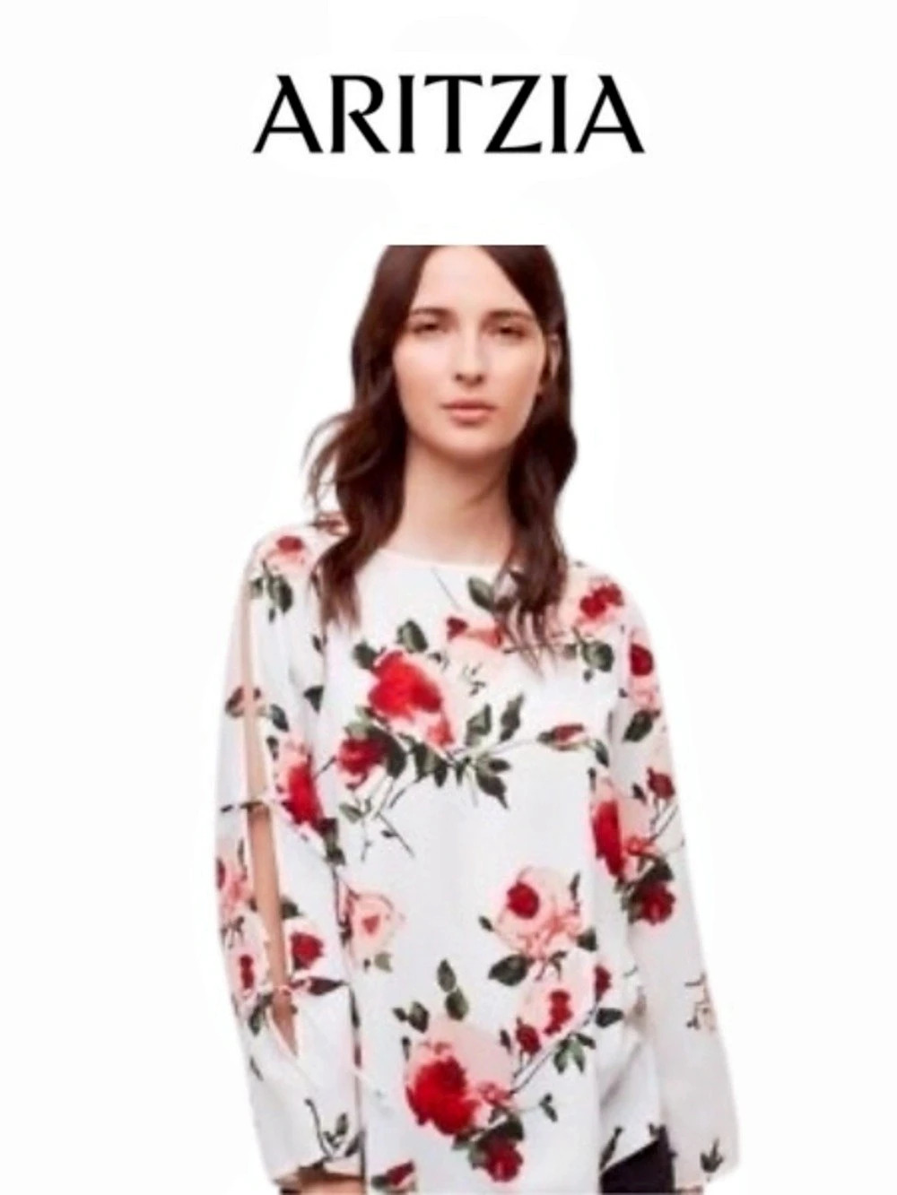 Wilfred Red Rose Floral Print Blouse